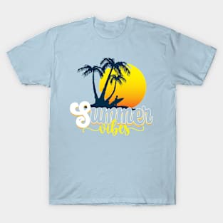 Summer Vibes Surfer Beach Sunset T-Shirt